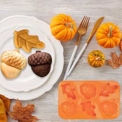 3 Pack Acorn Leaf Silicone Chocolate Molds (3 Count)