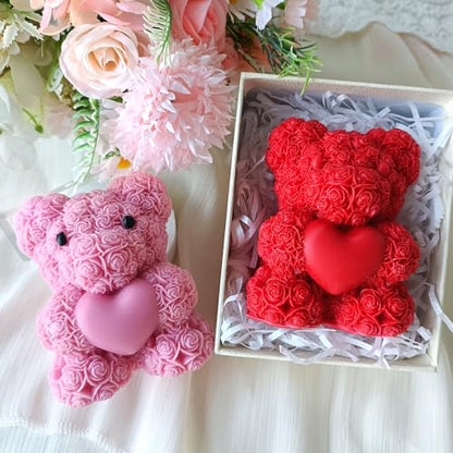 Rose Bear Candle Mold