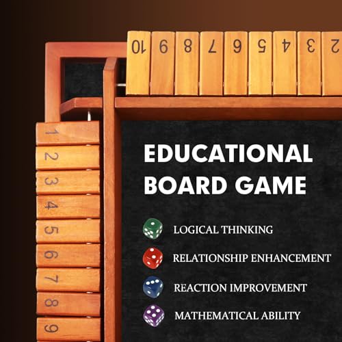 Upgraded 1 4 Players Shut The Box Dice Game