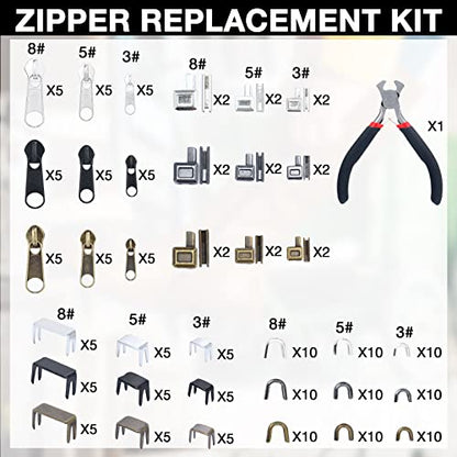 217 Pieces Zipper Repair Kit Replacement (217 Count)