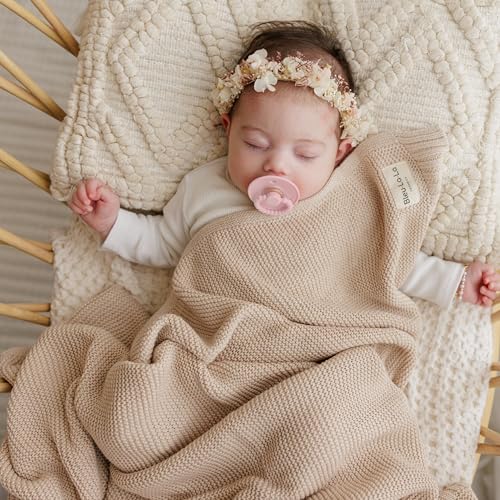 100% Organic Cotton Heritage Knit Textured Baby Quilt Blanket