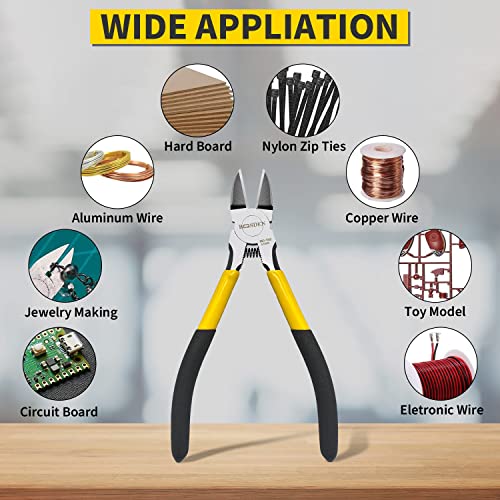Wire Cutter 6.5 inch Cutting Pliers Diagonal Cutter Snipper 2 Pack