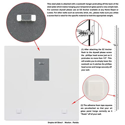 Frameless Free Floating Tempered Glass Panel Graphic Wall Art Ready to Hang