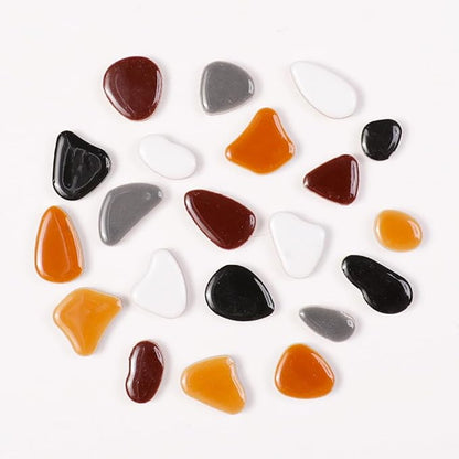 454g (1 LB) Mosaic Ceramic Tiles for Crafts Bulk Mini Pebbles Mosaic Making Supplies, Small Mosaic Tile Broken Tiles for Crafts Kit Adult Mosaics Craft Kits Coffee Mix (OP104)