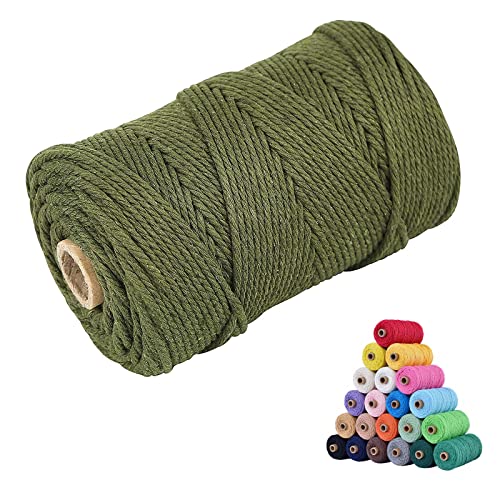 Natural Macrame Cord 3mm x 109yards Colored Macrame Cord 2mm (327 Foot)