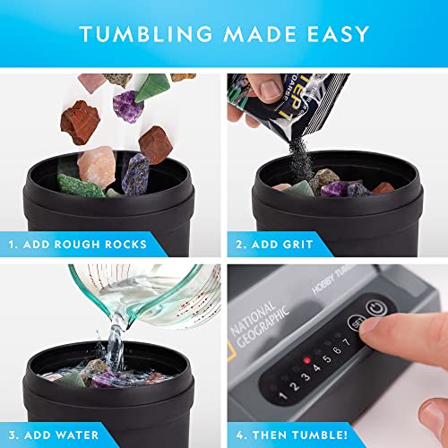 National Geographic Hobby Rock Tumbler Kit for Kids and Adults Ages 8+