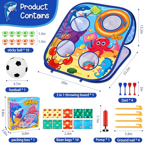 Ocean Bean Bag Toss Game Toy Outdoor Toss Game (24 Count)