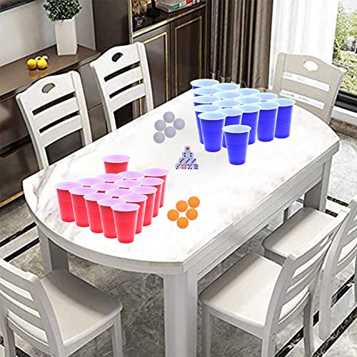 60 Packs 16 Oz Plastic Party Cups Reusable in Red and Blue