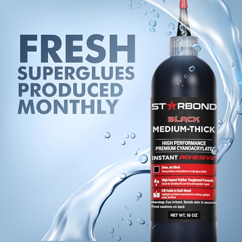 Black Medium Thick CA Glue Complete Refill Kit (16 Ounce)