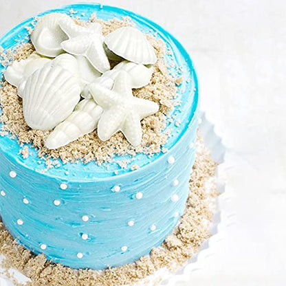 4 PCS Marine Theme Cake Fondant Silicone Mold Seashell Conch Starfish Baking Molds (4 Count)
