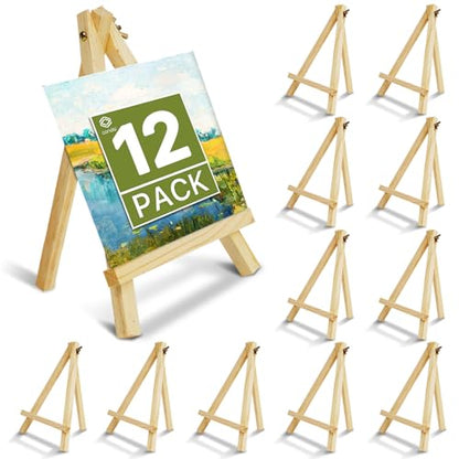 12 Pack 9 Inch Mini Wooden Display Easels (12 Count)