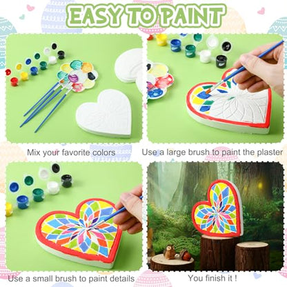 10 Pack Spring Flower Paint Your Own Stones for Adult DIY Ceramic Butterfly Turtle Ladybug Stepping Stones Painting Craft Kits Painting Supplies Garden Outdoor Stone Art Gifts