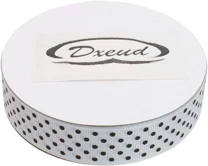 Polka Dot Grosgrain Ribbon 25 Yard Each Roll 100% Polyester (3/4", White) - Crafty Corner