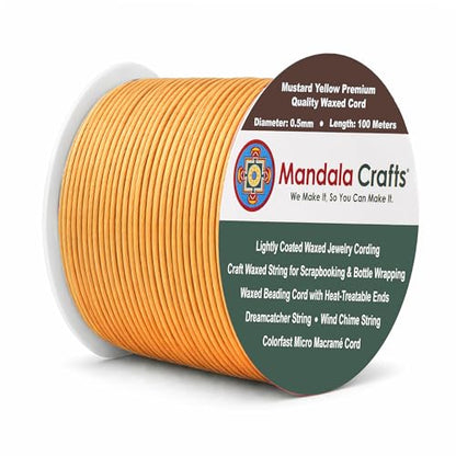 0.5mm Mustard Yellow Waxed Cord