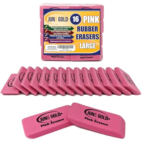 16 Pink Rubber Erasers (16 Count)