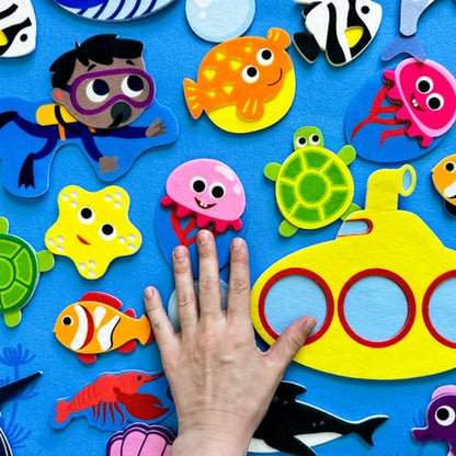 Ocean Felt Board for Toddlers 61 Pcs
