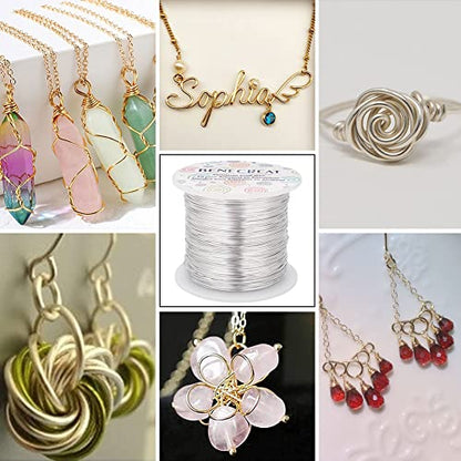 22 Gauge Silver Aluminum Wire 850FT Decor Jewelry Craft Wire Beading Floral Aluminum Craft Wire for Gem Wrapping (850 Foot)