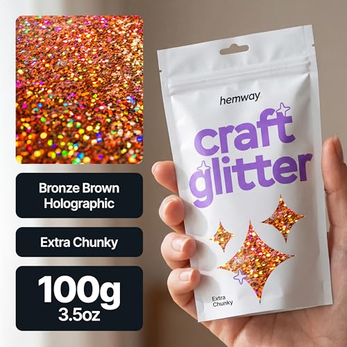 Craft Glitter Bronze Brown Holographic 100g Extra Chunky Glitter (3.5 Ounce)