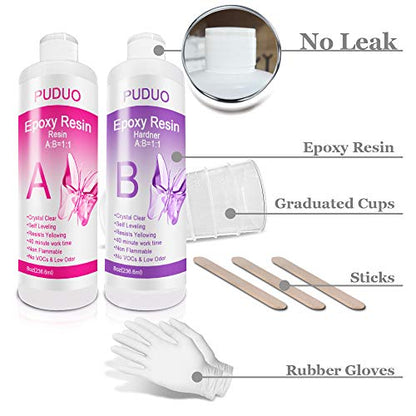 Epoxy Resin Crystal Clear Kit for Art (16 Fl Oz)