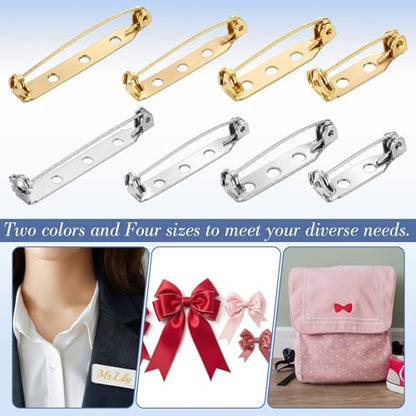 200 Pcs Brooch Pin Backs Bar Pins Backs for Crafts Safety Clasp with Plastic Box (200 Count)