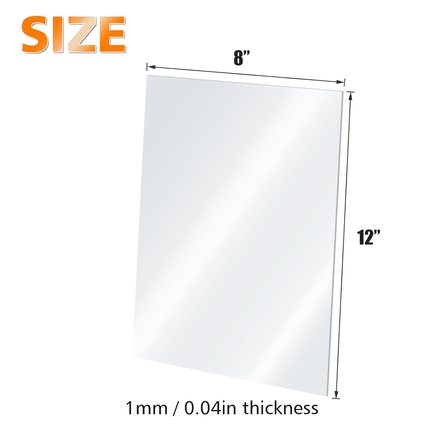 Egofine Plexiglass Sheets Acrylic Sheets 4 Pack of 8x12’’ 0.04 Thick Clear Plastic Cast Transparent Plexi Glass for Crafting Projects, Replacement Picture Frame Glass, DIY Display, Easy to Cut