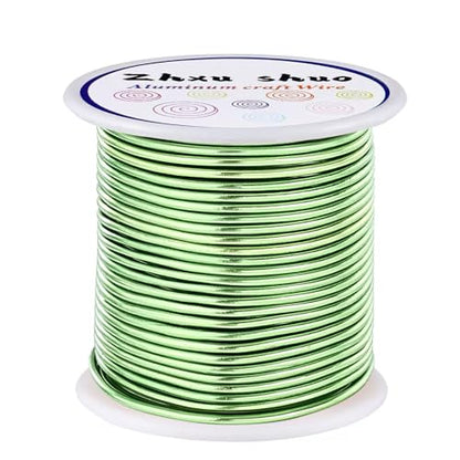 12 Gauge(2mm) Aluminum Wire 35 Yards Anodized Metal Wire for Bonsai Armature Crafting Sculpting Jewelry Craft Making Beading Floral (Light Green, 12 Gauge) (105 Foot)