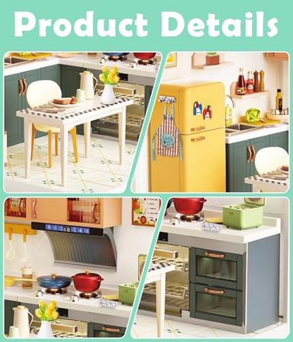 Cozy Modern Kitchen DIY Miniature House Kit for Adults
