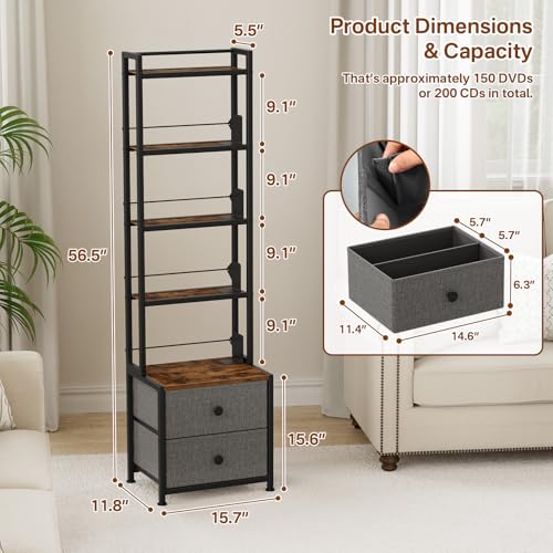 CD Storage Rack with Drawer