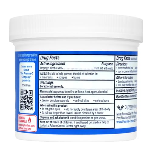 70% Isopropyl Alcohol Pads 100 ct Pads [12 jars] (1200 Count)