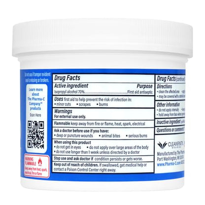 70% Isopropyl Alcohol Pads 100 ct Pads [12 jars] (1200 Count)
