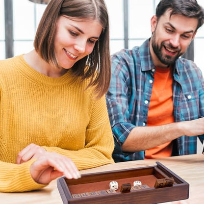 Shut The Box Game with 12 Pcs Wooden Numbers