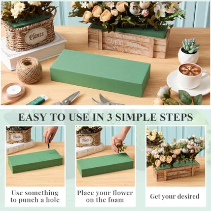 8 Pcs Green Reusable Floral Foam Blocks Water Weather Resistant Dry Floral Foam for Artificial Flower Arrangements Outdoor Hanging Florist Plant Bases for DIY Wedding