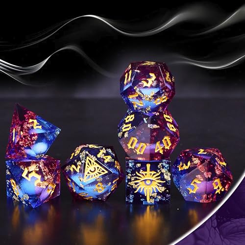 The Eye of Mystery Liquid Core DND Dice Set (7 Count)
