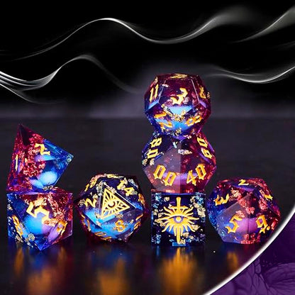 The Eye of Mystery Liquid Core DND Dice Set (7 Count)