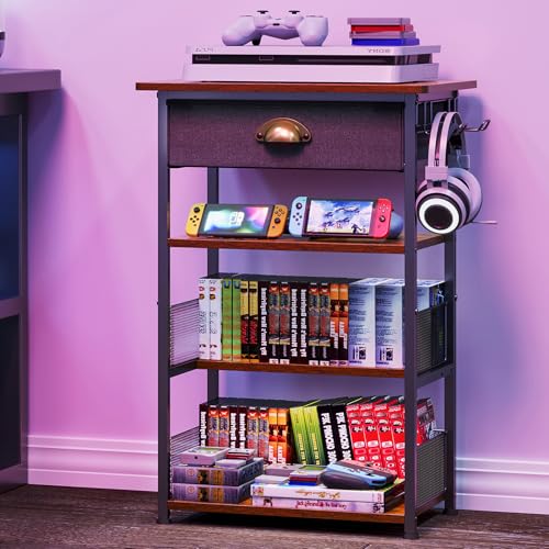 4 Tier AV Media Stand with Drawer