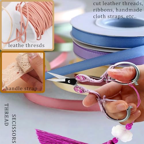 Cross Stitch Scissors Sharp Stainless Steel Dressmaker Scissor with Cover Tassel Vintage Needlework Shears for Embroidery Sewing Machine Needlework Beading DIY Threading