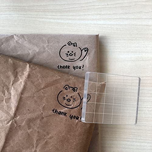 6 Pieces Stamp Block Clear Acrylic Stamping Blocks Tools Set with Grid Lines for DIY Crafts Scrapbooking Card Making Ornaments Stamping Projects (6 Count)