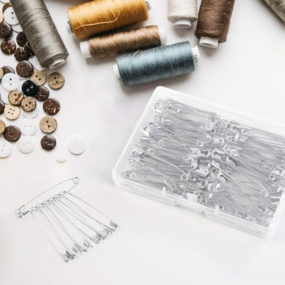 100 Pack Silver Safety Pins Assorted (100 Count)