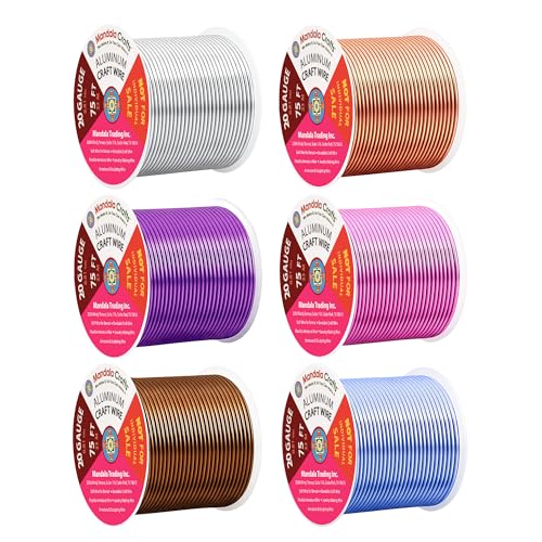20 GA Blue Pink Brown Assorted Anodized Aluminum Craft Wire (450 Foot)