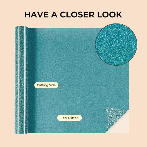 Teal Glitter HTV Vinyl