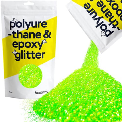 Resin Glitter Fluorescent Green 100g Fine (3.5 Ounce)