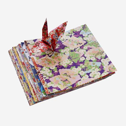 50 Origami Paper Yuzen Washi Paper Different Patterns Japanese Print 6x6 inches for Wedding Decor Japanese Designs (50 count)