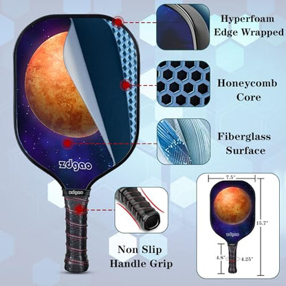 Pickleball Net and Fiberglass Paddle Set of 4