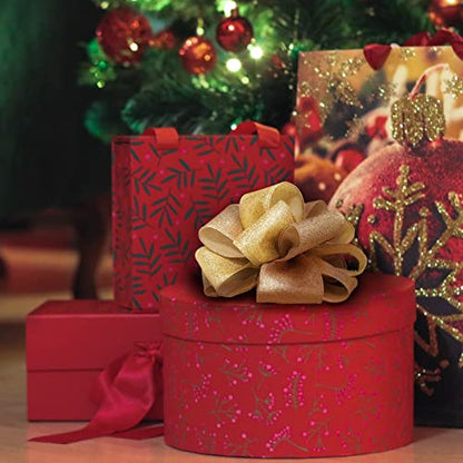 Glitter Wired Ribbon 1.5" x 10 Yards Gold (30 Feet)