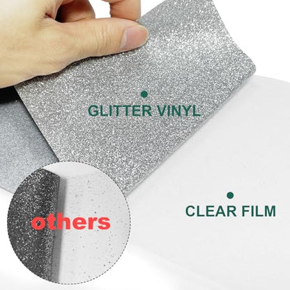 Silver Glitter HTV Heat Transfer Vinyl Rolls