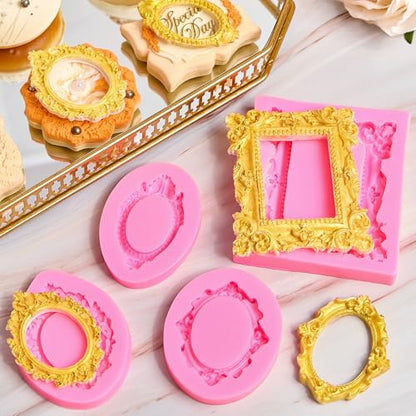 Baroque Frame Silicone Fondant Mold (4 Count)