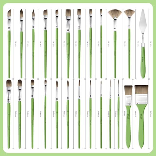 Paint Brushes Set of 25 Pieces Wooden Handles Brushes (25 Count)