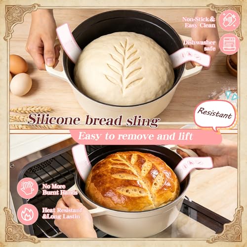 Pink Sourdough Starter Kit with Banneton Bread Proofing Basket and Jar (2 Count)