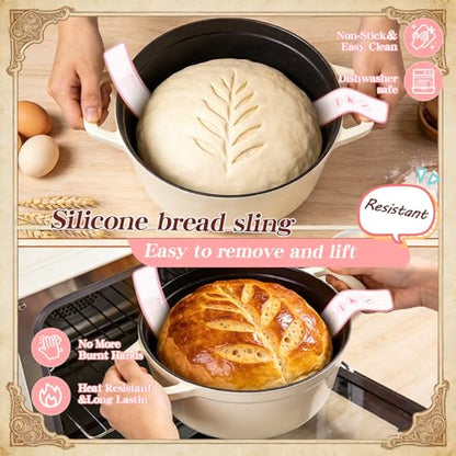Pink Sourdough Starter Kit with Banneton Bread Proofing Basket and Jar (2 Count)