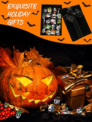 20 Pieces Enamel Pins Skull Spooky Skeleton Set Decorative Cartoon Goth Horror Dark Brooch Cute Lapel Buttons for Jacket Backpack Hat Pant Accessories Assorted (20 Count)
